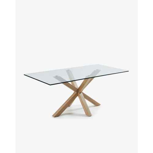 Kave Home ARGO Dining Table, Clear & Natural, 1.5m