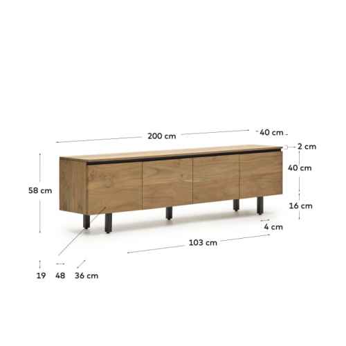 Kave Home Uxue TV Cabinet, 200cm