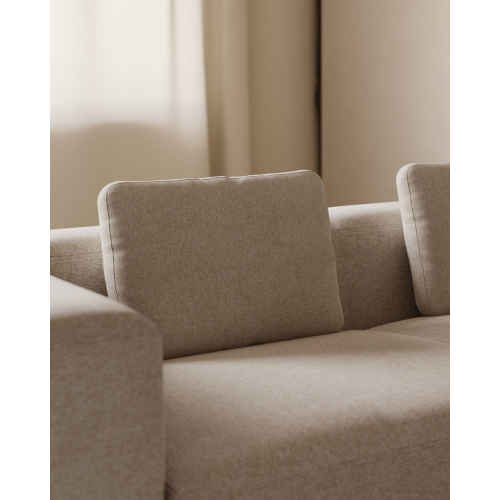 Kave Home BLOK Rectangle Cushion, Beige, 60x40cm