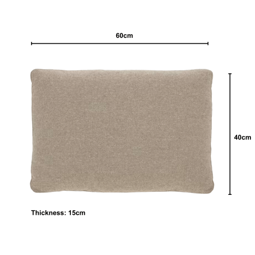 Kave Home Blok Rectangle Cushion, Beige, 60x40cm