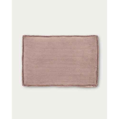 Kave Home Blok Corduroy Rectangle Cushion, Pink, 60x40cm