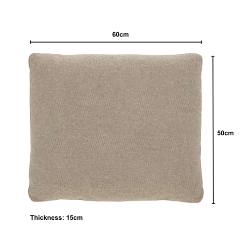 Kave Home Blok Rectangle Cushion, Beige, 60x50cm