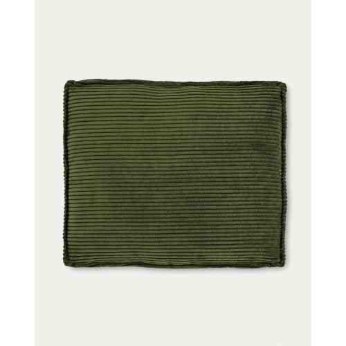 Kave Home BLOK Corduroy Rectangle Cushion, Green, 60x50cm