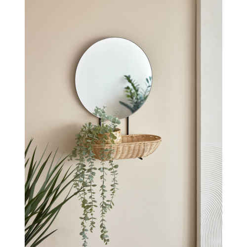 Kave Home Ebian Wall Mirror with Basket