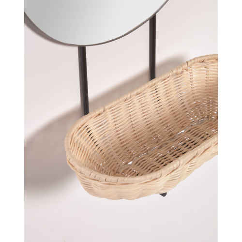 Kave Home Ebian Wall Mirror with Basket