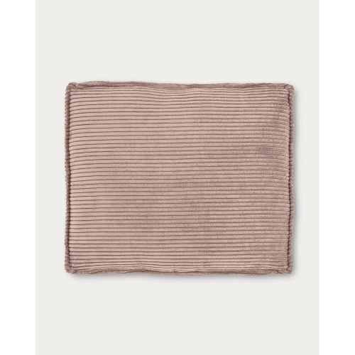 Kave Home BLOK Corduroy Rectangle Cushion, Pink, 60x50cm