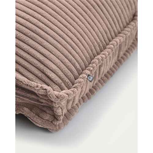 Kave Home BLOK Corduroy Rectangle Cushion, Pink, 60x50cm