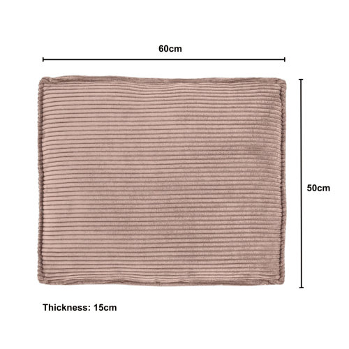 Kave Home Blok Corduroy Rectangle Cushion, Pink, 60x50cm