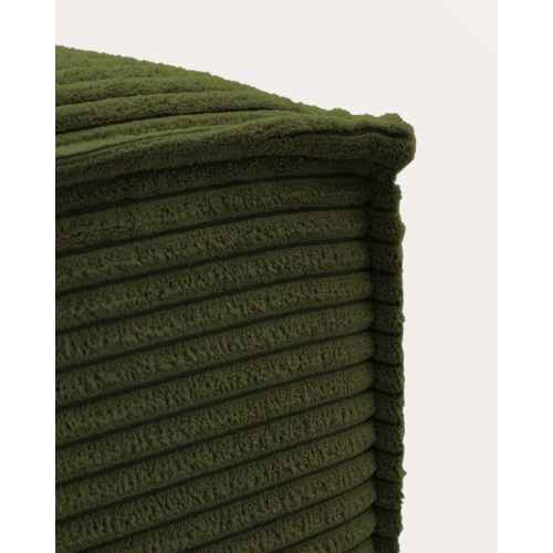 Kave Home BLOK Ottoman, Corduroy, Green