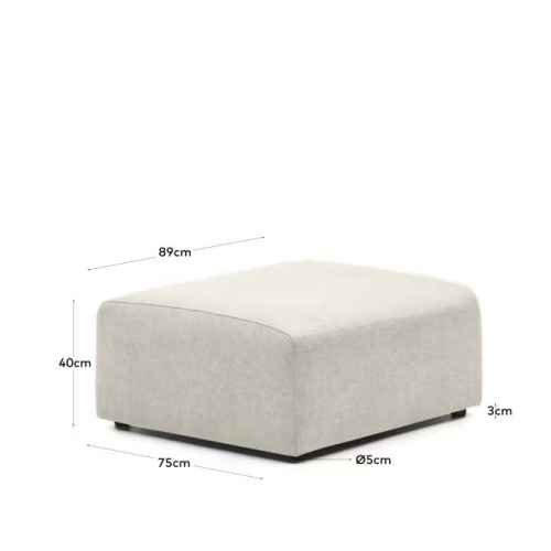 Kave Home Neom Ottoman, Beige, 89x75x40