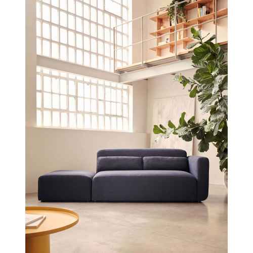 Kave Home NEOM Ottoman, Blue, 89x75x40