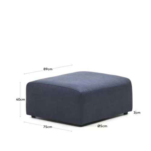 Kave Home Neom Ottoman, Blue, 89x75x40