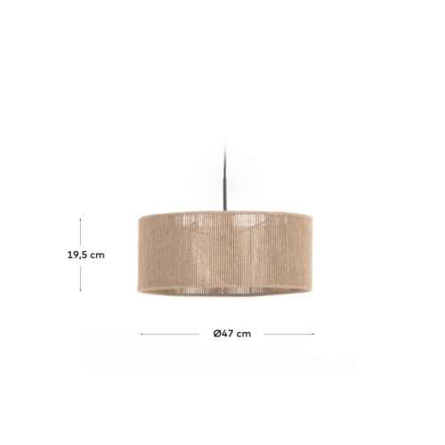 Kave Home Crista Jute Pendant Light Shade, 47x47x20cm