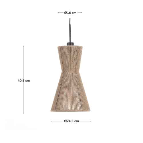 Kave Home Crista Jute Pendant Light Shade, 25x25x41cm