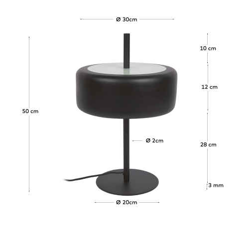 Kave Home FRANCISCA Table Lamp with Glass Shade