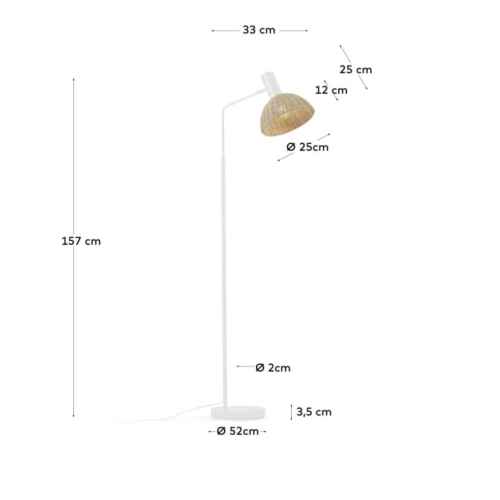 Kave Home DAMILA Floor Lamp with Rattan Shade