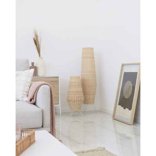 Kave Home KAMARIA Rattan Floor Lamp, Tall