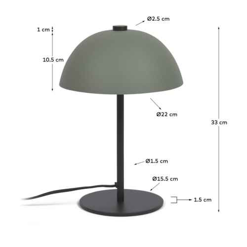 Kave Home Aleyla Table Lamp, Green