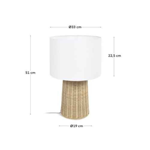 Kave Home Kimjit Table Lamp with Rattan Base