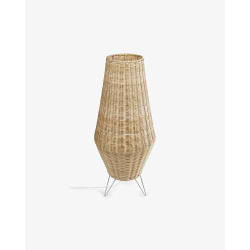 Kave Home Kamaria Rattan Floor Lamp, Low