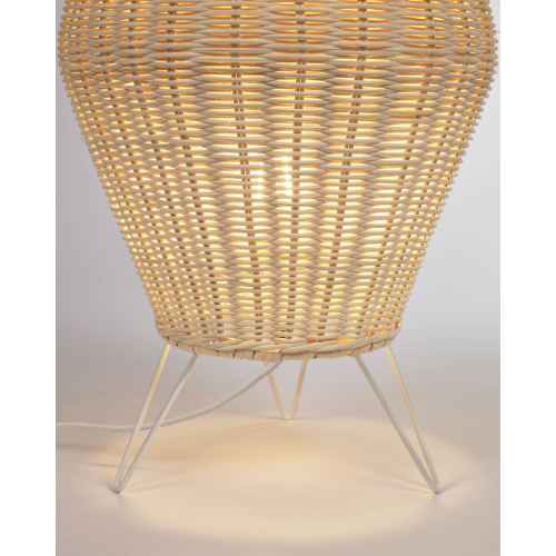 Kave Home Kamaria Rattan Floor Lamp, Low