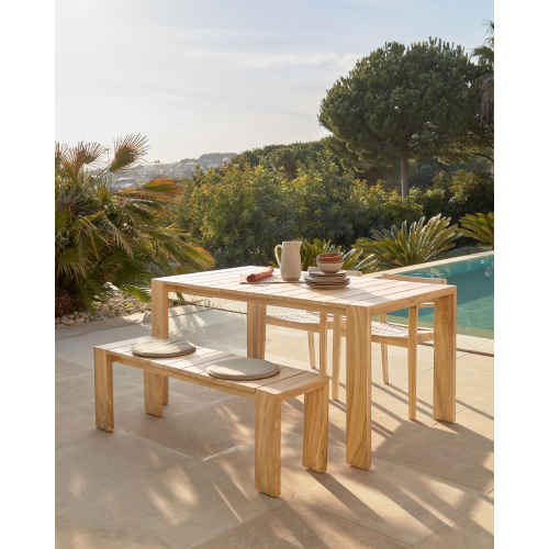 Kave Home Victoire Outdoor Solid Teak Wood Bench, 215cm