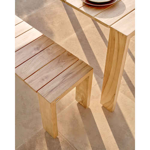 Kave Home Victoire Solid Teak Wood Bench, 215cm