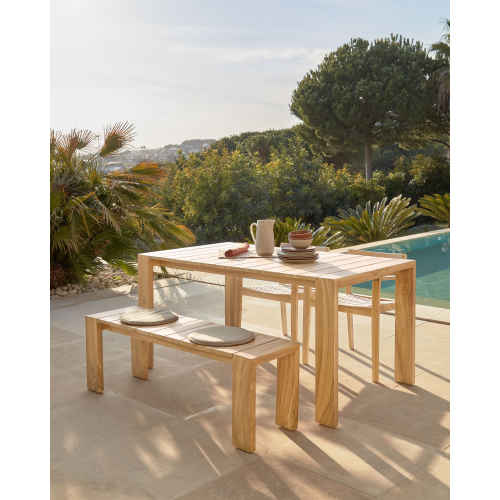 Kave Home Victoire Outdoor Solid Teak Wood Bench, 135cm