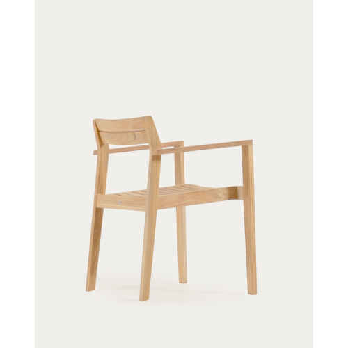 Kave Home Victoire Outdoor Solid Teak Wood Dining Chair, Set of 4