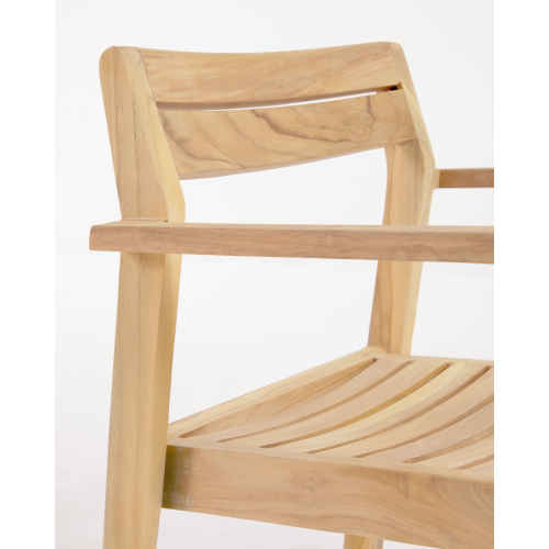 Kave Home Victoire Outdoor Solid Teak Wood Dining Chair, Set of 4