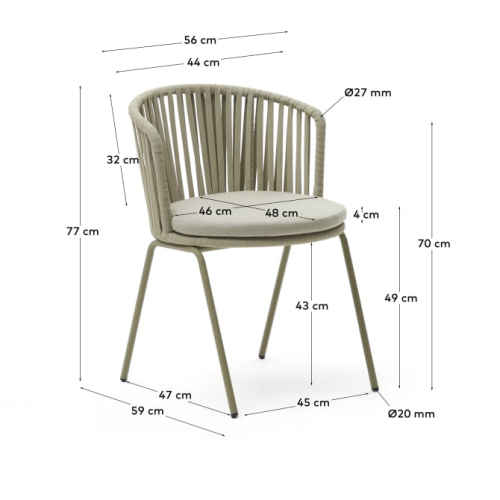 Kave Home Saconca Dining Chair, Beige, Set of 4