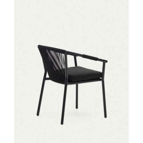 Kave Home Xelida Outdoor Dining Chair, Black, Set of 4