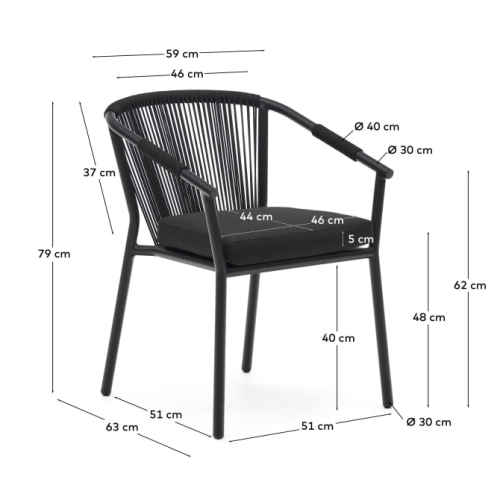 Kave Home Xelida Dining Chair, Black, Set of 4