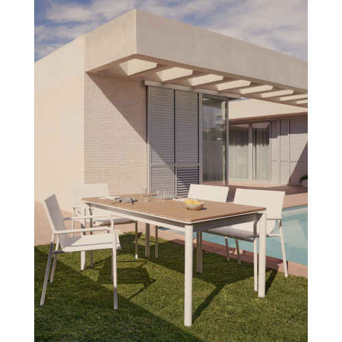 Kave Home Canyelles Outdoor Dining Extendable Table, 140cm, White