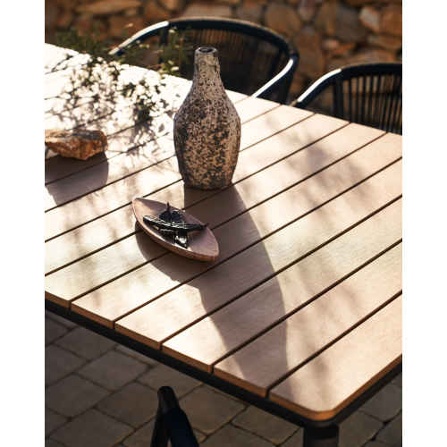 Kave Home Canyelles Outdoor Dining Extendable Table, 140cm, Black