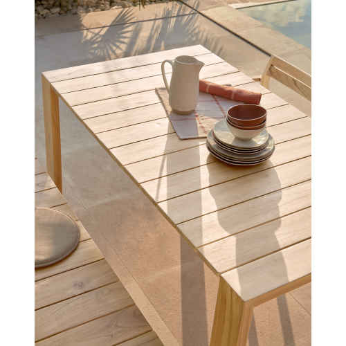 Kave Home Victoire Outdoor Solid Teak Wood Dining Table, 160cm