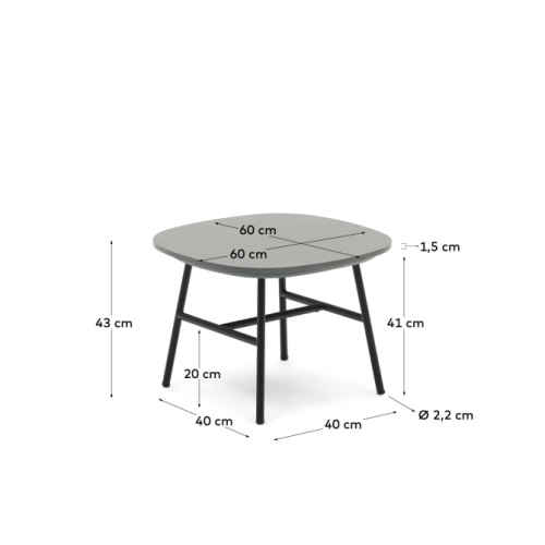 Kave Home Bramant Outdoor Side Table, Black