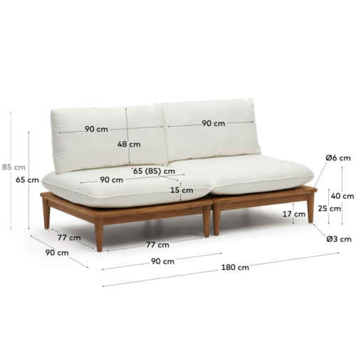 Kave Home Portitxol Outdoor Corner Sofa + Coffee Table Set, 180x180cm