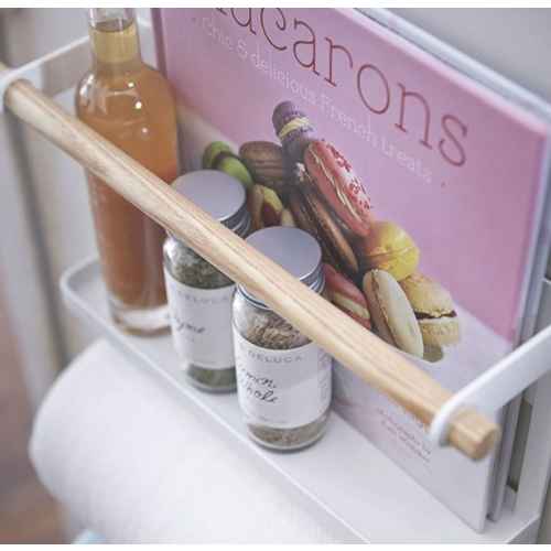 KitchenShop Magnetic Storage Side Rack, White