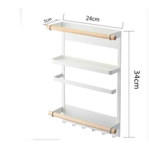 KitchenShop Essentia Magnetic Storage Side Rack, White