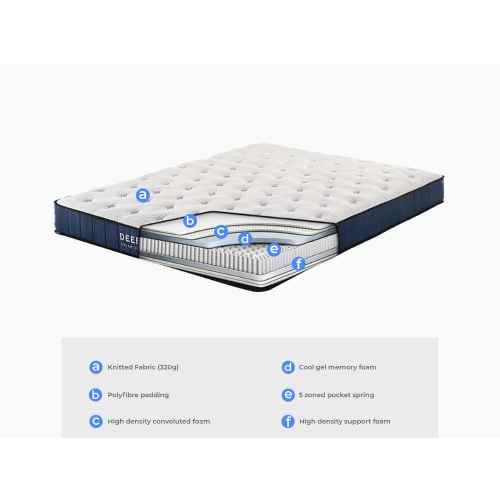 Lifely Deep Dream Infused Memory Foam Mattress, Double,137Wx188Lx21H cm