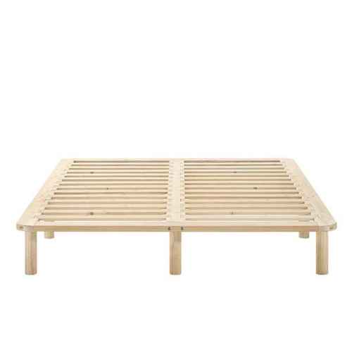 Lifely Cali Wooden Bed Base, Clear Pine, Double, 147Wx193Lx30H cm