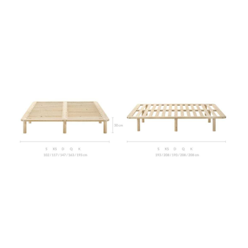 Lifely Cali Wooden Double Bed Base
