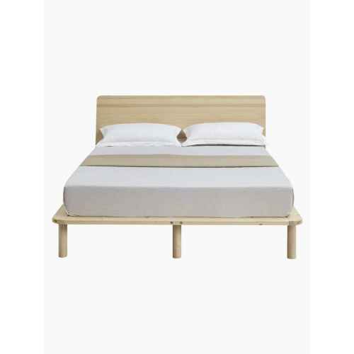 Lifely Cali Wooden Bed Frame, Natural, Queen, 163Wx208Lx95H cm