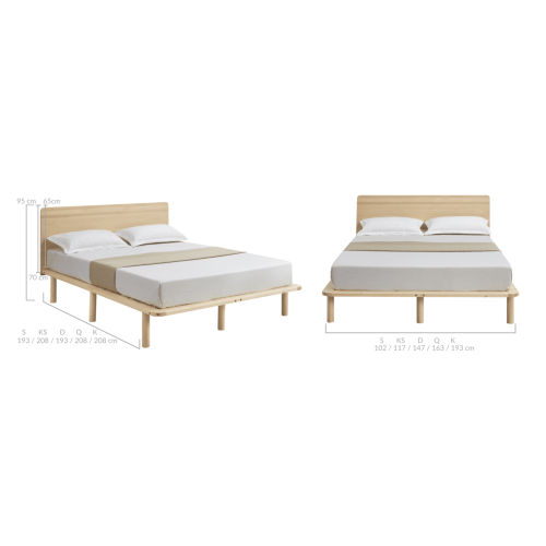 Lifely Cali Wooden Queen Bed Frame