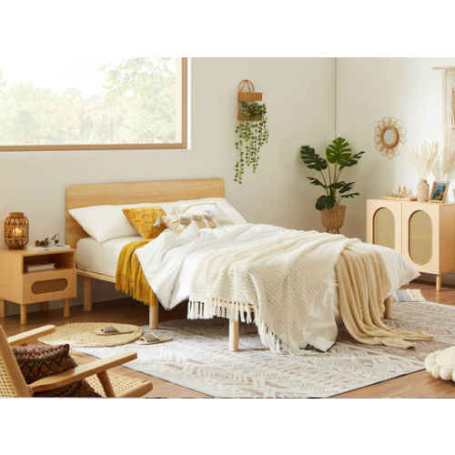 Lifely Cali Wooden Bed Frame, Natural, Double, 147Wx193Lx95H cm