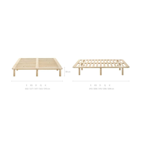 Lifely Cali Wooden King Single Bed Base