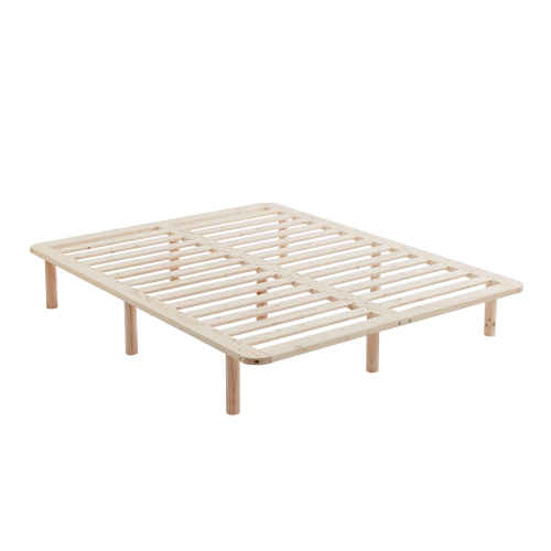 Lifely Cali Wooden Bed Base, Clear Pine, Queen, 163Wx208Lx30H cm