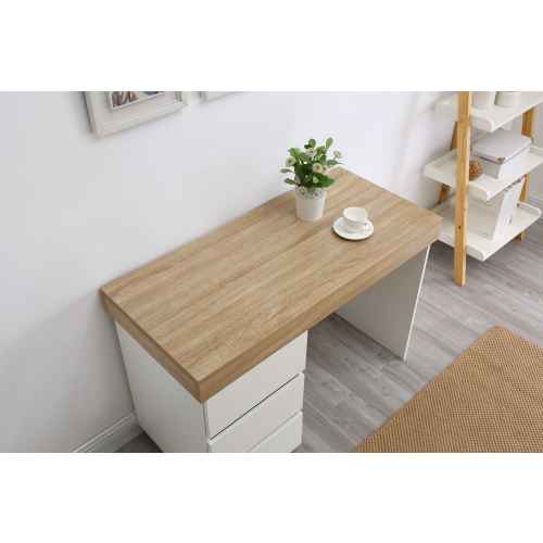 Lifely Cuppa Desk, Natural Oak White, 50Wx110Lx76H cm