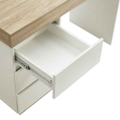 Lifely Cuppa Desk, Natural Oak White, 50Wx110Lx76H cm